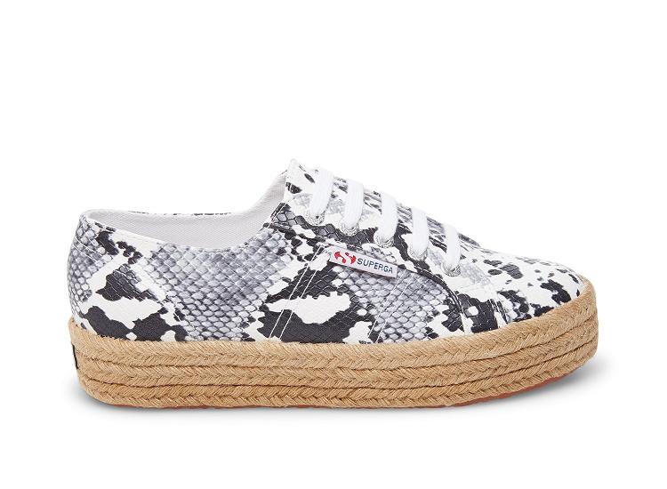 Superga 2730-Pufanropew Natural Snake - Womens Superga Platform Shoes